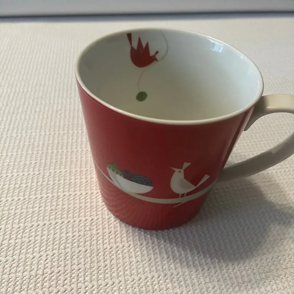Lot of 2 Starbucks coffee company Christmas mugs year 2011 snowman and birds